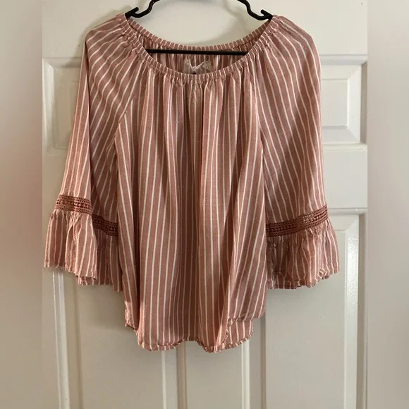 Cupio Striped Pink Blouse - Picture 1 of 1